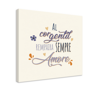 Quadro con testo Guido Guinizelli frase quadro - TenStickers