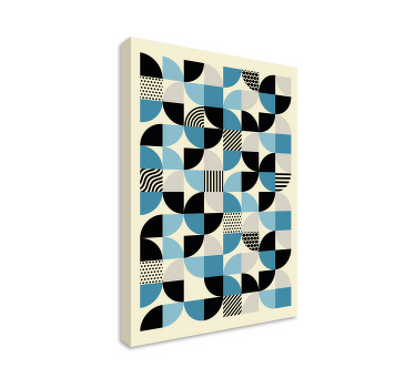 Kunst auf Leinwand Blaues Bauhaus Muster - TenStickers