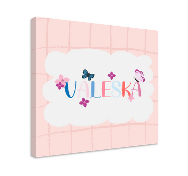 Kvetinový obraz na stenu s menom - Tenstickers