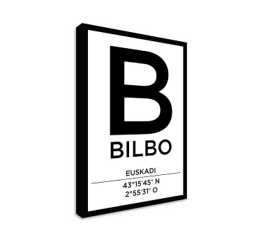 Cuadro ciudades Bilbao coordenadas - TenVinilo