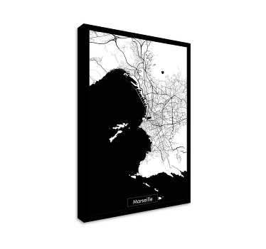 Tableau carte topographique Marseille - TenStickers