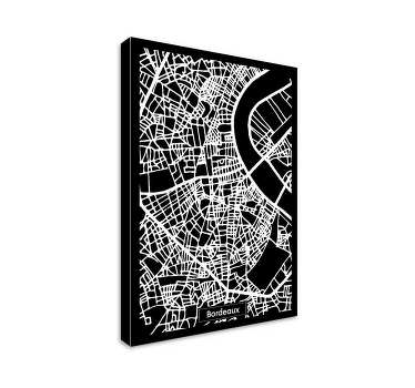 Tableau carte topographique Bordeaux - TenStickers