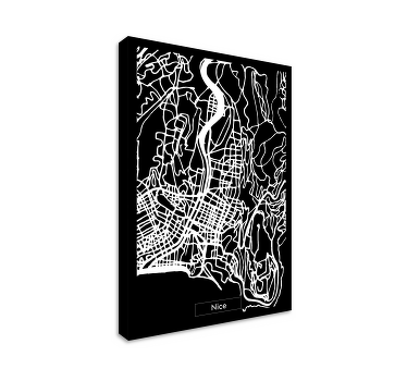 Tableau carte topographique Nice - TenStickers