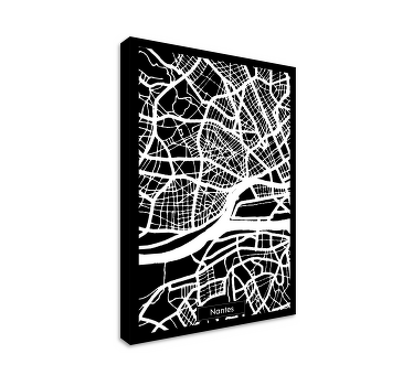 Tableau carte topographique Nantes - TenStickers