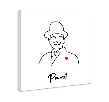 Hercule Poirot line art character canvas prints - TenStickers