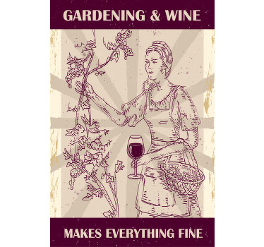 Gardening and wine retro canvas - TenStickers