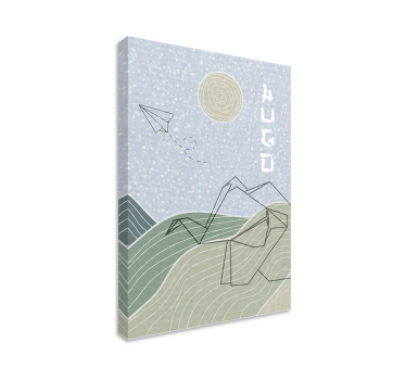 Sinisiä pilviä ja lintuja lastenhuoneen canvas taulu - Tenstickers