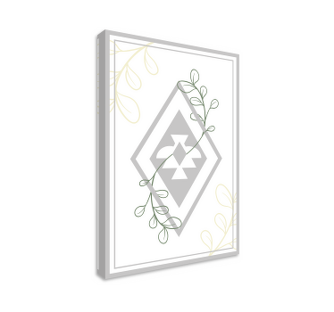 Geometric leaf pattern living room wall art - TenStickers