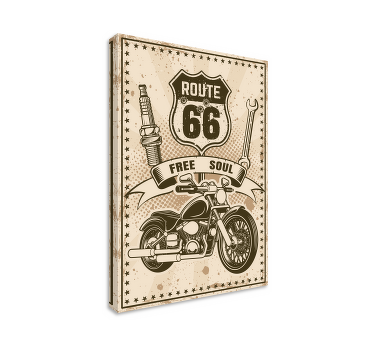 route 66 motorbike vintage wall prints - TenStickers