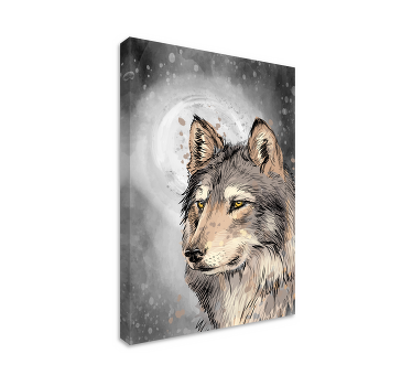 Wolf draw animal canvas prints - TenStickers