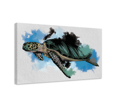 Watercolor turtle living room wall art - TenStickers