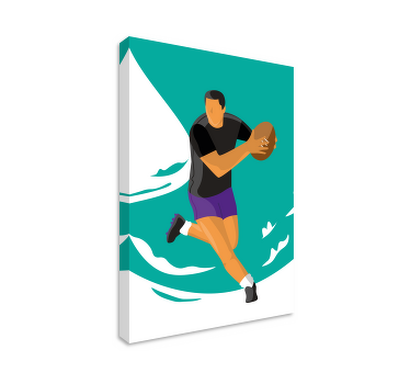 Rugby illustration canvas print - TenStickers