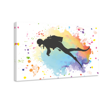 Tableau sports Aquarelle de plongeur - TenStickers