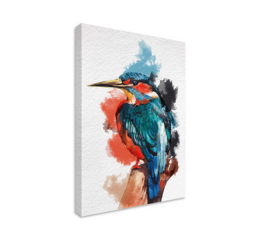 Watercolor kingfisher bird canvas art - TenStickers