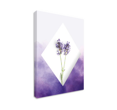 Cuadro flores lavanda colage acuarela - TenVinilo