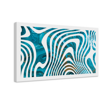 Abstract aquamarine lines abstract wall art - TenStickers