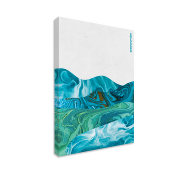 Aquamarine curve lines  abstract wall art - TenStickers
