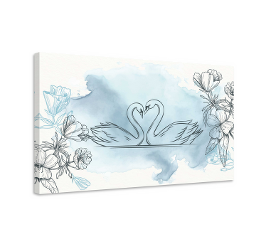 Watercolor swan living room wall art - TenStickers