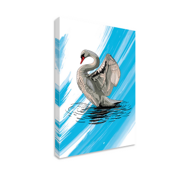 Draw swan living room wall art - TenStickers