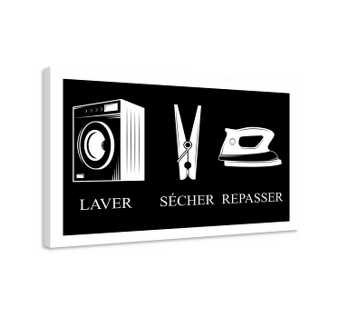 Tableau moderne laver sécher repasser - TenStickers