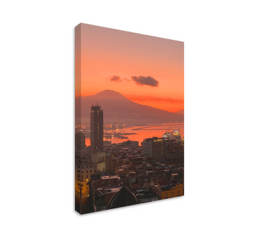 Tableau de Naples avec un coucher de soleil - TenStickers