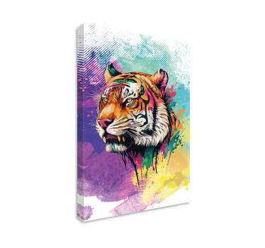 Tiger head panting canvas wall art - TenStickers