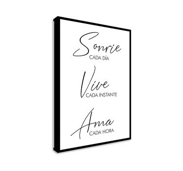 Cuadro comedor sonríe, vive y ama. - TenVinilo