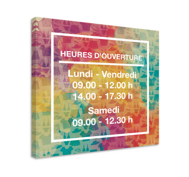 Tableau personnalisé heures d'ouverture - TenStickers