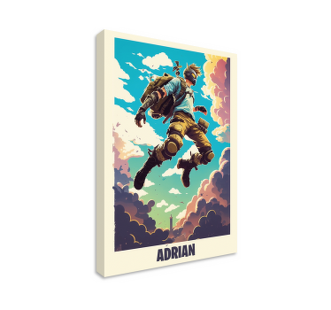 Tablou jocuri video personaj epic cu nume personalizat - TenStickers