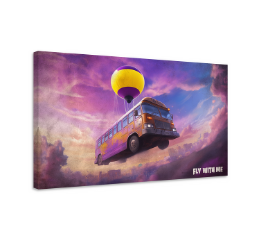 Tablou jocuri video scena autobuzului care zboarăUn autobuz zboar - TenStickers