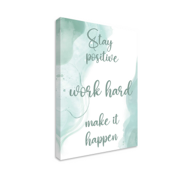 Blijf positief en werk hard motivatie canvas - TenStickers
