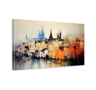 Abstraktní pražské panorama pro obývací pokoj - TenStickers