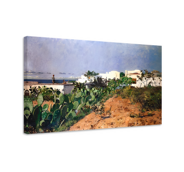 Quadro de arte casas brancas de Capri - TenStickers