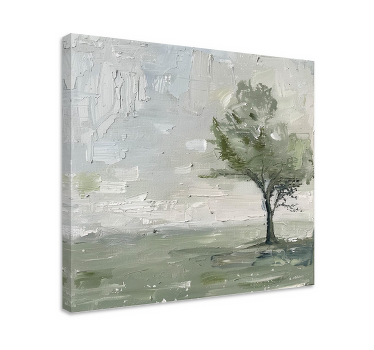 Tableau art grand arbre tons gris - TenStickers