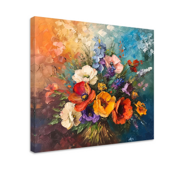 Leinwandbild Blumenstrauß Kunst - TenStickers