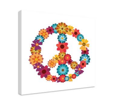 Leinwandbild Blume Peace Symbol - TenStickers
