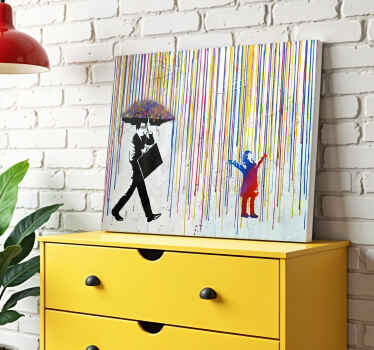 Colorful rain decorative canvas art - TenStickers