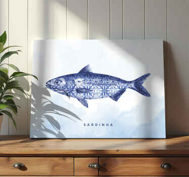 Quadro de peixes sardinha azul - TenStickers