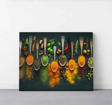Cuadro para cocina especias en cucharas - TenVinilo