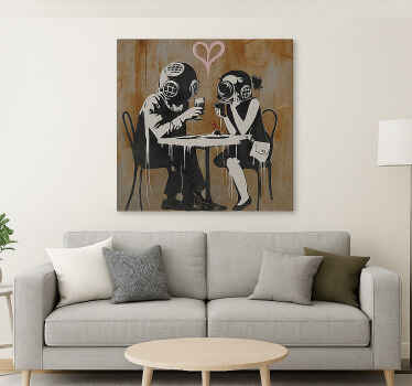 Think Tank dinner couple canvas art - TenStickers