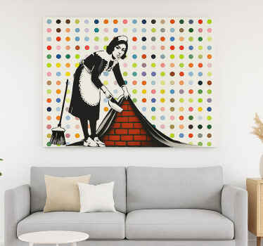 Cuadro artístico barrido colorido debajo de la alfombra - TenVinilo