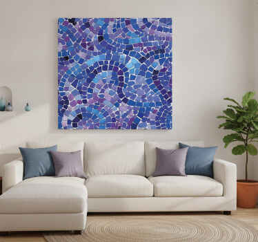 Cuadro azul efecto mosaico - TenVinilo