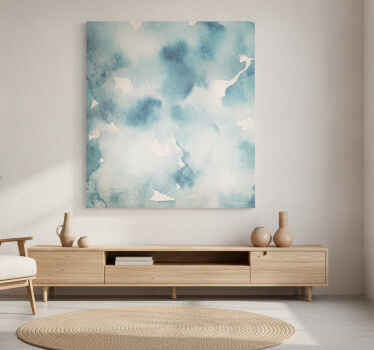 Cuadro azul olas azules estilo japandi - TenVinilo