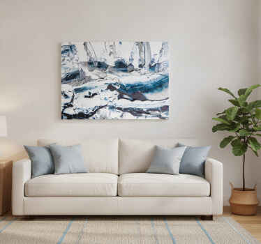 Cuadro azul pintura texturizada crema azul - TenVinilo