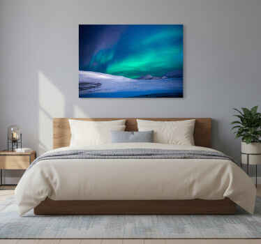 Cuadro azul auroras boreales - TenVinilo