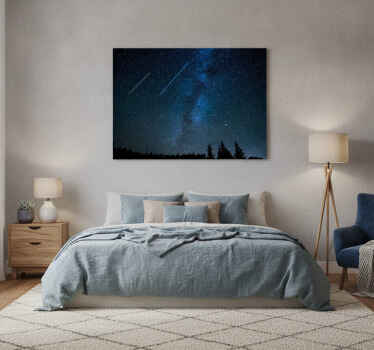 Cuadro azul paisaje de estrellas fugaces - TenVinilo