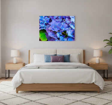Cuadro azul flores de hortensia - TenVinilo