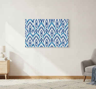 Cuadro azul patrón ikat azul - TenVinilo