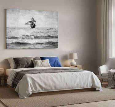 Cuadro gris windsurf en blanco y negro - TenVinilo