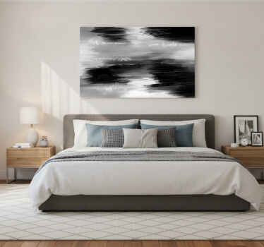 Cuadro gris pintura abstracta - TenVinilo